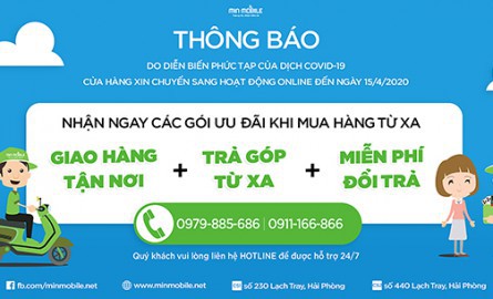 Thông báo chuyển sang hoạt động Online do diễn biến phức tạp của dịch COVID-19